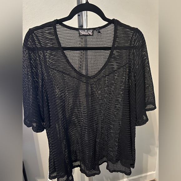 Tattoo Me Black Mesh Grunge Top Woman’s  Size 2X Made in USA - Picture 11 of 14